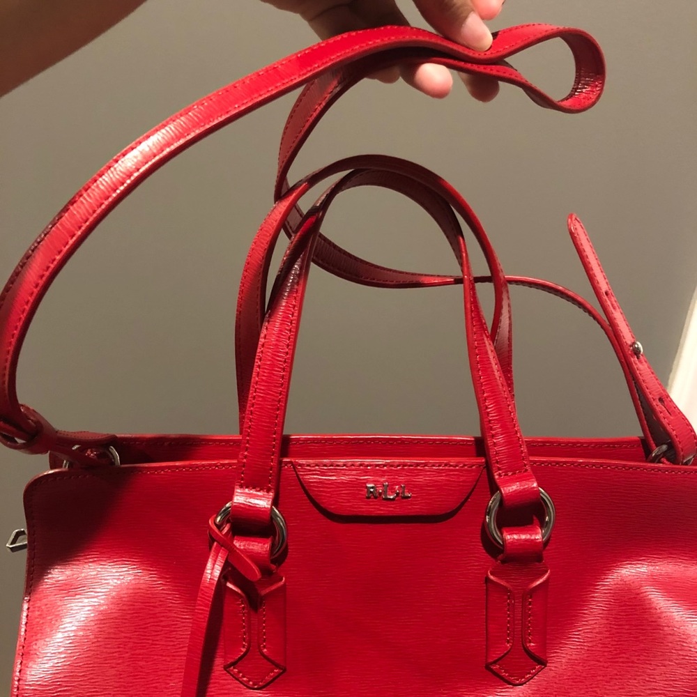 red leather ralph lauren purse